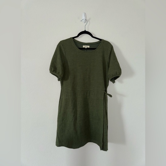NWOT Madewell Texture and Thread Green Wrap Dress in Large - Picture 4 of 6
